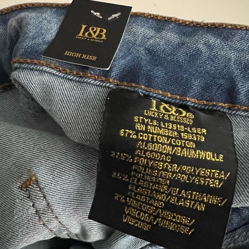 Lucky And Blessed Super Flare With Serape Insert Jeans - Picture 16 of 17